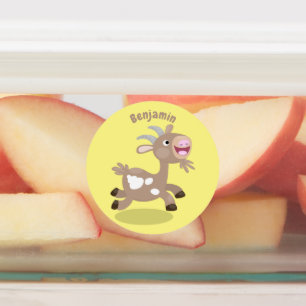 Cute happy billy cartoon labels