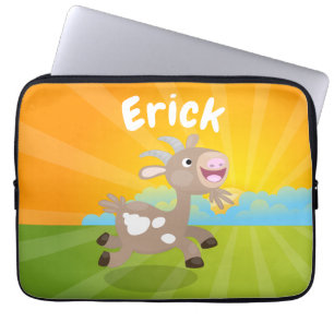 Cute happy billy cartoon laptop sleeve