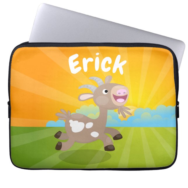 Cute happy billy cartoon laptop sleeve (Voorkant)