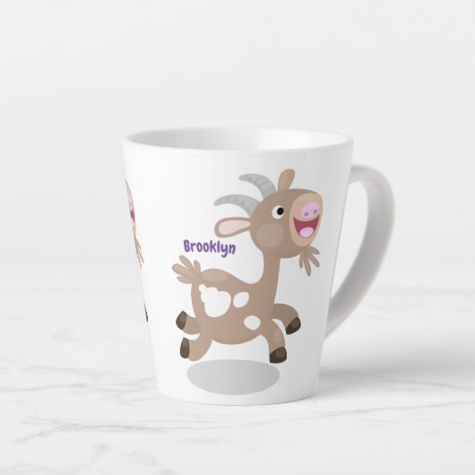 Cute happy billy cartoon latte mok (Rechterhoek)