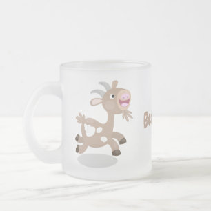 Cute happy billy cartoon matglas koffiemok
