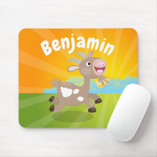 Cute happy billy cartoon muismat (Met muis)