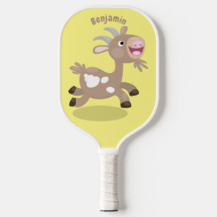 Cute happy billy cartoon pickleball paddle