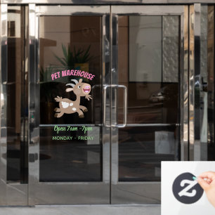 Cute happy billy cartoon raamsticker