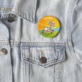 Cute happy billy cartoon ronde button 5,7 cm (In situ)