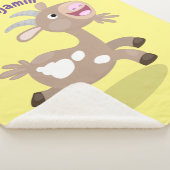 Cute happy billy cartoon sherpa deken (3/4)