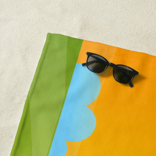 Cute happy billy cartoon strandlaken (In situ)