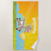 Cute happy billy cartoon strandlaken (Voorkant)