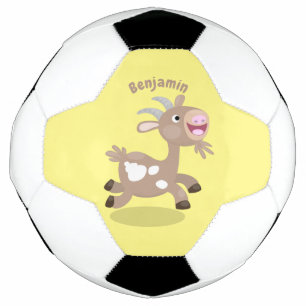 Cute happy billy cartoon voetbal