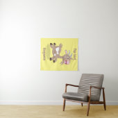 Cute happy billy cartoon wandkleed (In Situ (horizontaal))