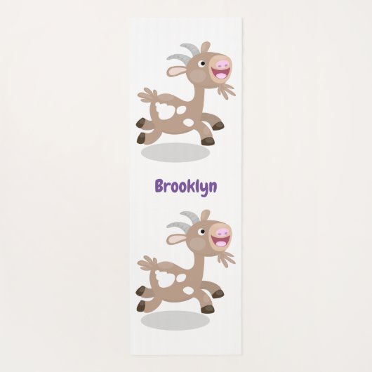 Cute happy billy cartoon yogamat (Achterkant)