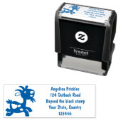 Cute happy billy cartoon  zelfinktende stempel (In situ)