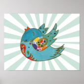 Cute happy bird poster (Voorkant)