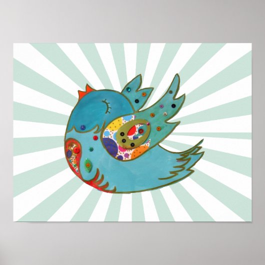 Cute happy bird poster (Voorkant)