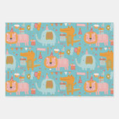 Cute Happy Birthday Animals Koala Lion Sloth Inpakpapier Vel (Voorkant 3)