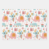 Cute Happy Birthday Animals Koala Lion Sloth Inpakpapier Vel (Voorkant)