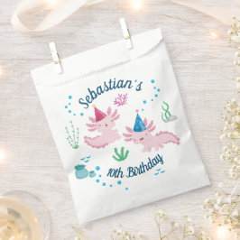 Cute Happy Birthday Axolotl Party Favor Bag Bedankzakje