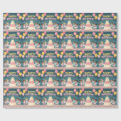 Cute Happy Birthday ballerina theme Cadeaupapier (Vlak)