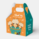 Cute Happy Birthday Boy Alpacas in Blauwgroen Sera Bedankdoosjes (Achterkant)