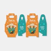 Cute Happy Birthday Boy Alpacas in Blauwgroen Sera Bedankdoosjes (Uitgevouwen)