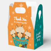 Cute Happy Birthday Boy Alpacas in Blauwgroen Sera Bedankdoosjes (Geopend)