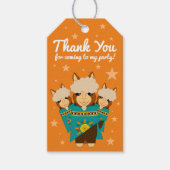 Cute Happy Birthday Boy Alpacas in Blauwgroen Sera Cadeaulabel (Voorkant)