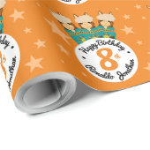 Cute Happy Birthday Boy Alpacas in Blauwgroen Sera Cadeaupapier (Rol Hoek)