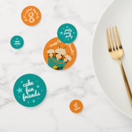 Cute Happy Birthday Boy Alpacas in Blauwgroen Sera Confetti