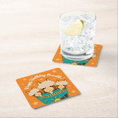 Cute Happy Birthday Boy Alpacas in Blauwgroen Sera Kartonnen Onderzetters (Insitu)