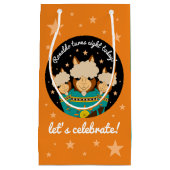 Cute Happy Birthday Boy Alpacas in Blauwgroen Sera Klein Cadeauzakje (Voorkant)