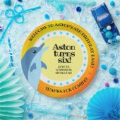 Cute Happy Birthday Boy Dolphin in the Sun Papieren Bordje (Feest)