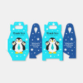 Cute Happy Birthday Boy Penguins Blue Neckties Bedankdoosjes (Uitgevouwen)