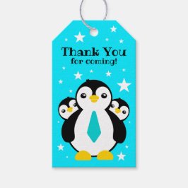 Cute Happy Birthday Boy Penguins Blue Neckties Cadeaulabel