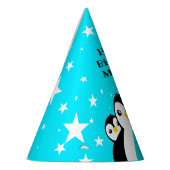 Cute Happy Birthday Boy Penguins Blue Neckties Feesthoedjes (Links)