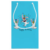 Cute Happy Birthday Bunny Rabbits Kinder Klein Cadeauzakje (Achterkant)