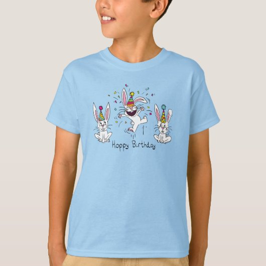 Cute Happy Birthday Bunny Rabbits Kinder T-shirt (Voorkant)