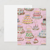 Cute  Happy Birthday Cakes Kaart (Voorkant / Achterkant)