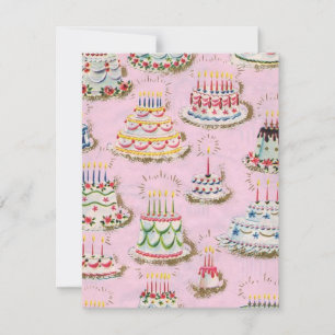 Cute  Happy Birthday Cakes Kaart