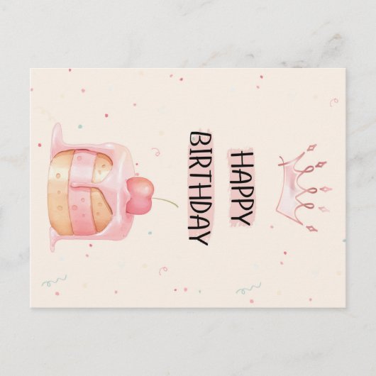 Cute Happy Birthday Card Briefkaart (Voorkant)
