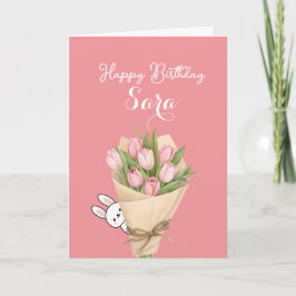 Cute Happy Birthday Card with Sweet Message Kaart
