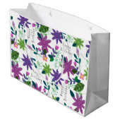 Cute Happy Birthday Colorful Floral Groot Cadeauzakje (Achterkant Gekanteld)