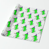 Cute Happy Birthday Dinosaur Confetti Cadeaupapier (Uitgerold)