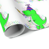 Cute Happy Birthday Dinosaur Confetti Cadeaupapier (Rol Hoek)