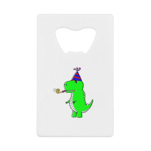 Cute Happy Birthday Dinosaur Creditkaart Flessenopener