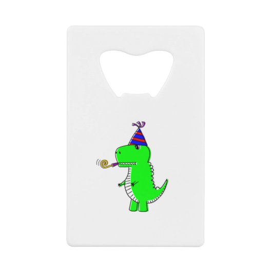 Cute Happy Birthday Dinosaur Creditkaart Flessenopener (Voorkant)