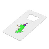 Cute Happy Birthday Dinosaur Creditkaart Flessenopener (Voorkant Gekanteld)