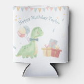 Cute Happy Birthday Dinosaur Party Blikjeskoeler (Voorkant)