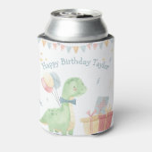 Cute Happy Birthday Dinosaur Party Blikjeskoeler (Blikje Achterkant)