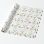 Cute Happy Birthday Dinosaur Party Cadeaupapier (Uitgerold)