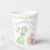 Cute Happy Birthday Dinosaur Party Papieren Bekers (Achterkant)